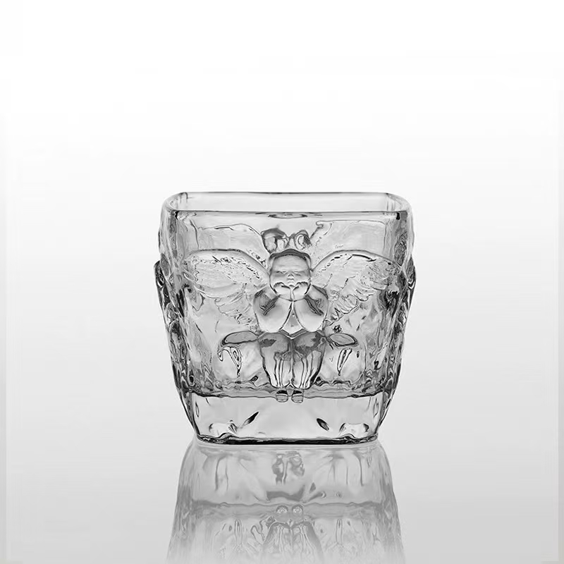 【可尔】浮雕轻奢复古威士忌杯水杯啤酒杯个性天使造型家用送礼