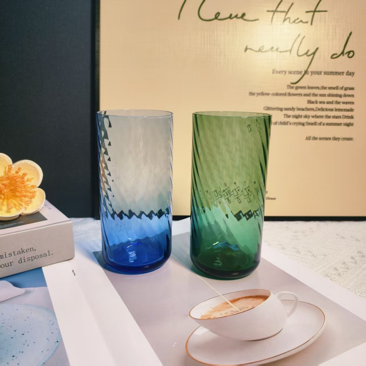 彩色渐变网红复古酒杯