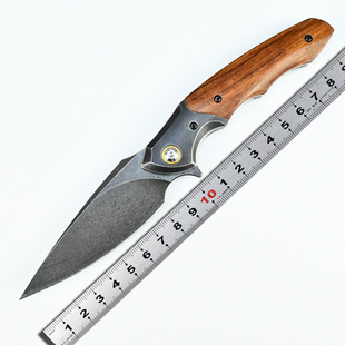 凤凰乌兹钢沙铁木手柄高硬度户外收藏刀具登山露营生存多功能小折