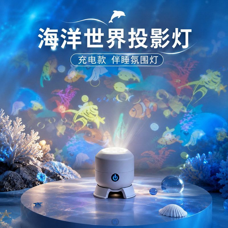 海洋投影灯可充电，营造美丽的星氛围灯
