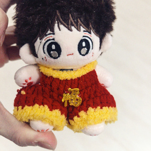 新年过年10cm娃衣帽子套装可爱挂件换装棉花娃娃配饰10厘米毛衣