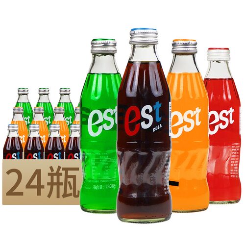 泰国进口est汽水泰式可乐橙味奶油苏打草莓24瓶整箱装碳酸饮料