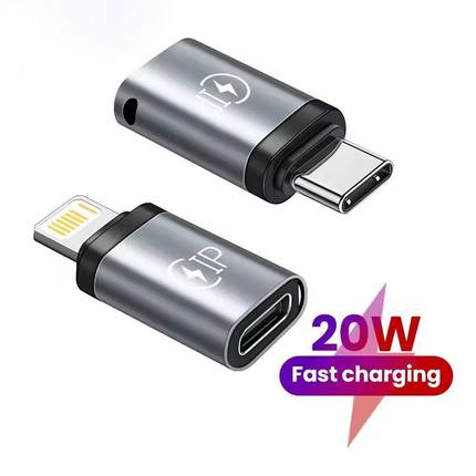 适用苹果充电转换器双type-c母转lightning头PD20W快充华为转接头