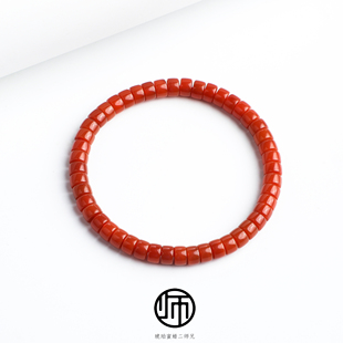 收藏级天然真品云南保山樱桃红南红精工手串6mm