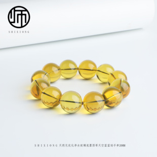 无灯泛蓝·天然天空蓝琥珀皇家蓝多米蓝变色墨西哥蓝珀手串20MM