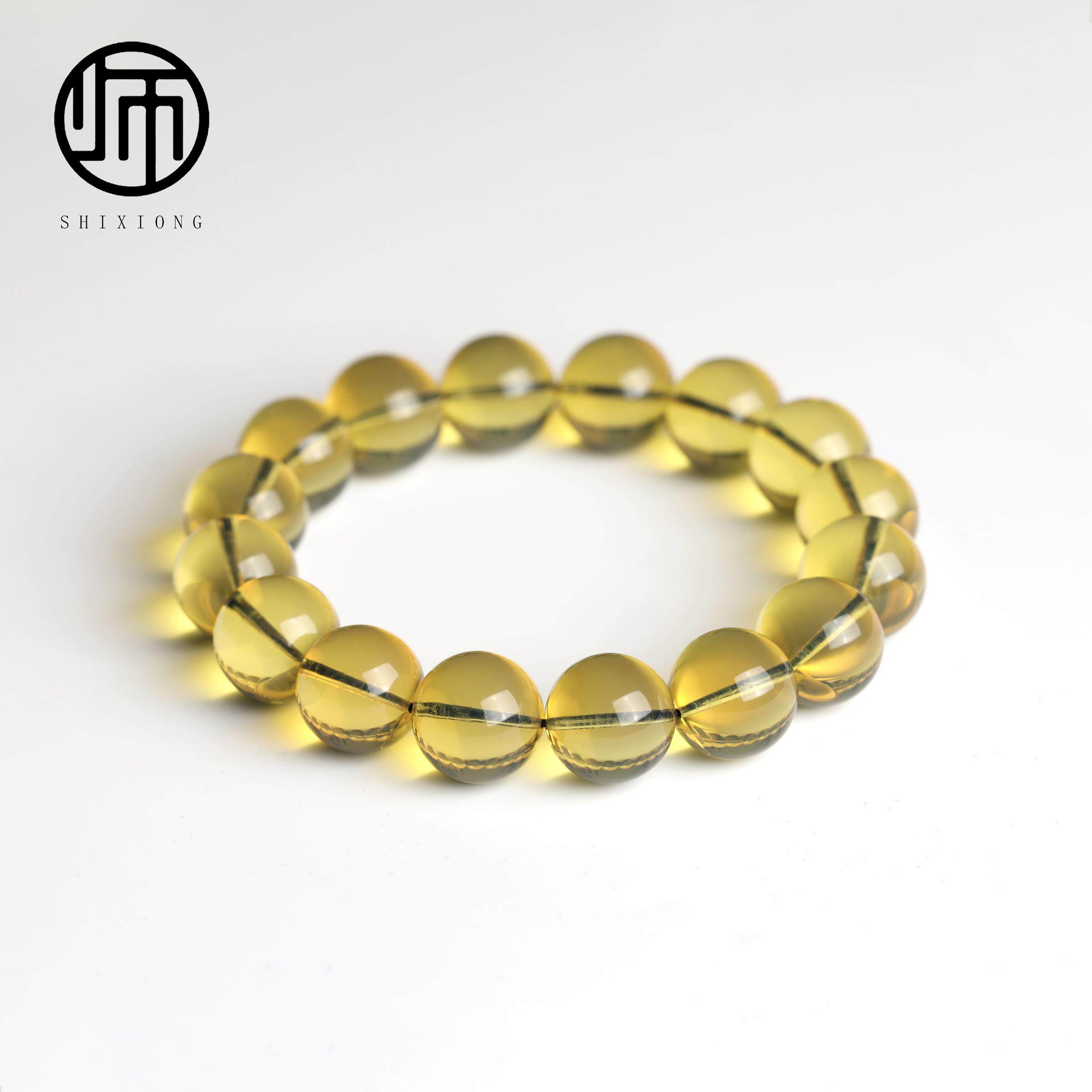 无灯泛蓝&middot;天然5A净水琥珀超天空蓝多米蓝变色墨西哥蓝珀手串13mm