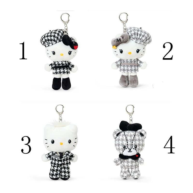 代购2025年11月份Hello Kitty/Sanrio 千鸟格造形系列锁匙扣--4款