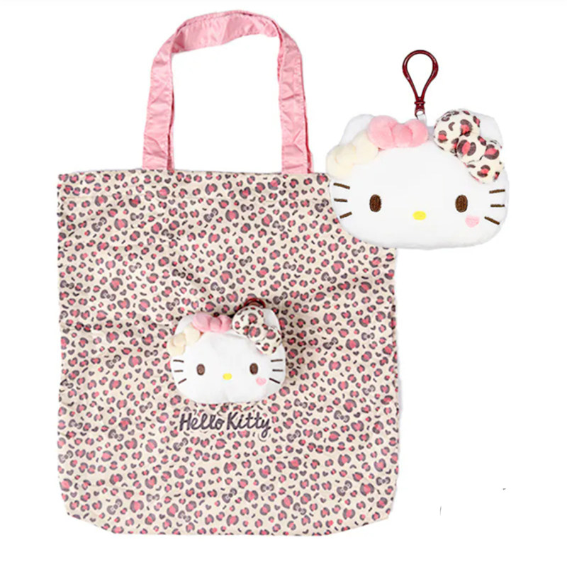2025年11月份Hello Kitty 豹纹系列环保购物袋连头形收纳包