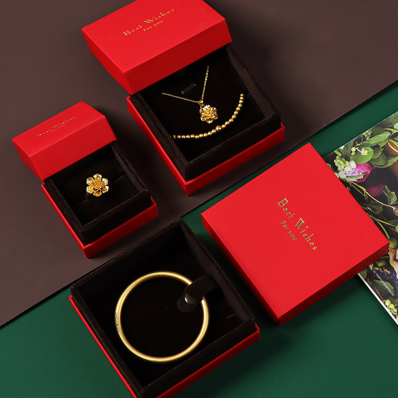 新款黄金首饰盒戒指吊坠手链盒项链收纳盒古法金玉器手镯盒饰品盒