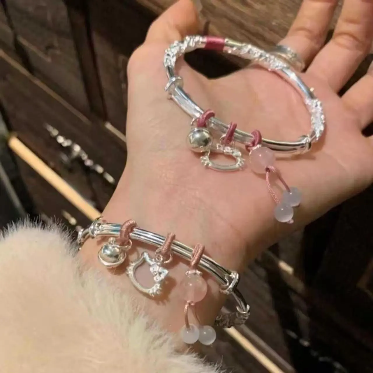 繁花似锦Kitty猫手镯镯子送女友闺蜜生日节日礼物