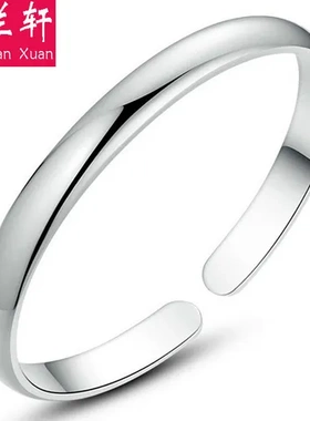 首饰手环贵妃镯手镯巧兰轩仿纯银流行开口女款银小饰品光身