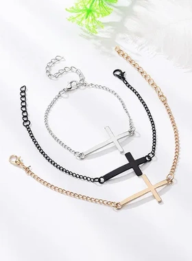 圣骑士手链热卖外贸欧美十字架合金手镯个性饰品