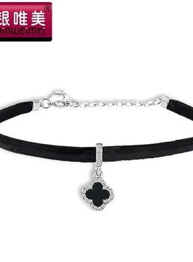 礼物项链情人节锁骨链韩版圣诞925银项饰饰品颈链四叶草