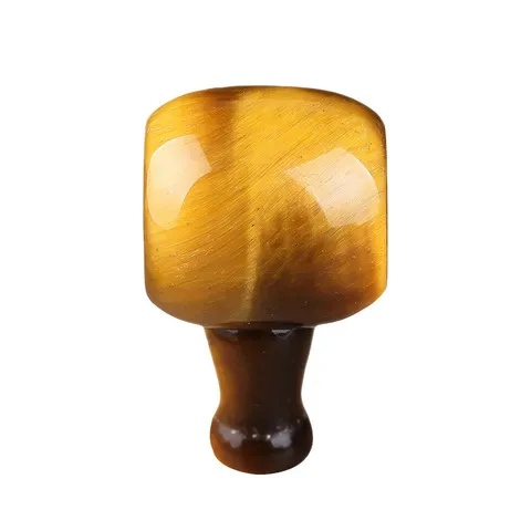 佛头虎眼葫芦头蓝虎眼石手链藏式星月菩提塔头配件天然黄三通