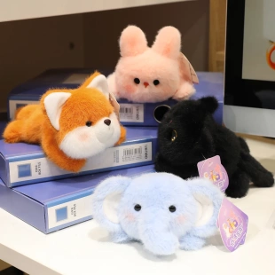 新款 大头冰箱贴毛绒玩具可爱动物造型创意玩偶桌面伴侣摆件礼物批