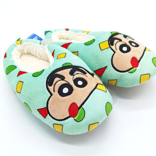 日本正品蜡笔小新睡衣成人冬季室内毛窝拖鞋保暖鞋防滑加厚居家鞋