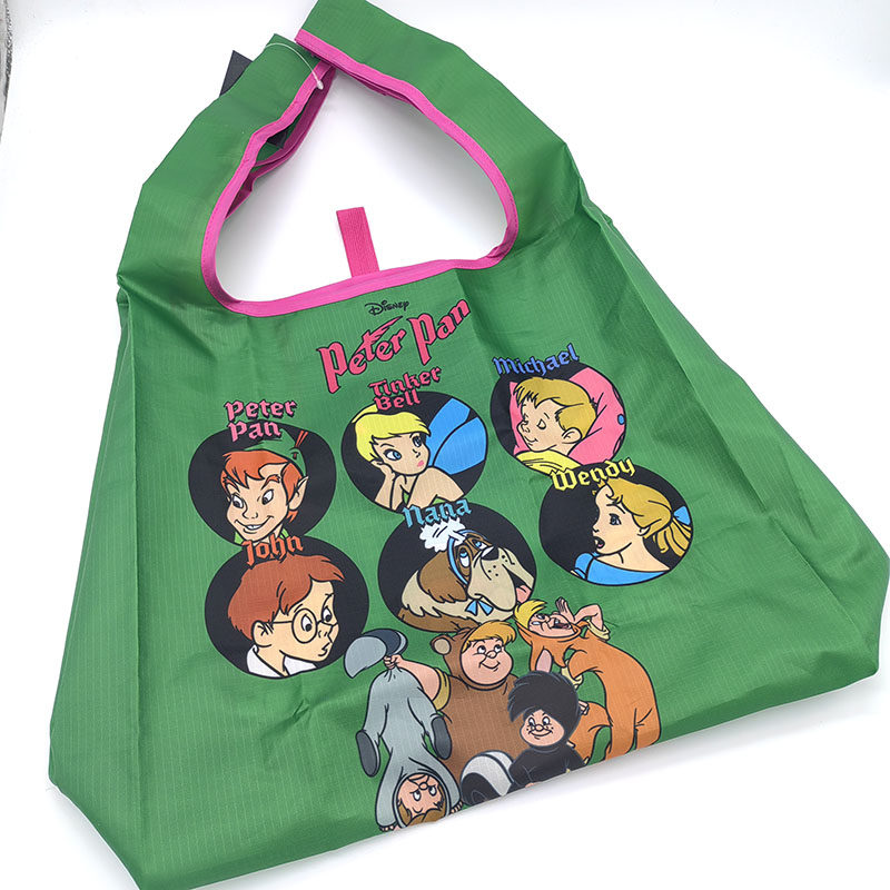 日本正品小飞侠彼得潘撞色折叠轻便购物包休闲拎包挽包挂包提包