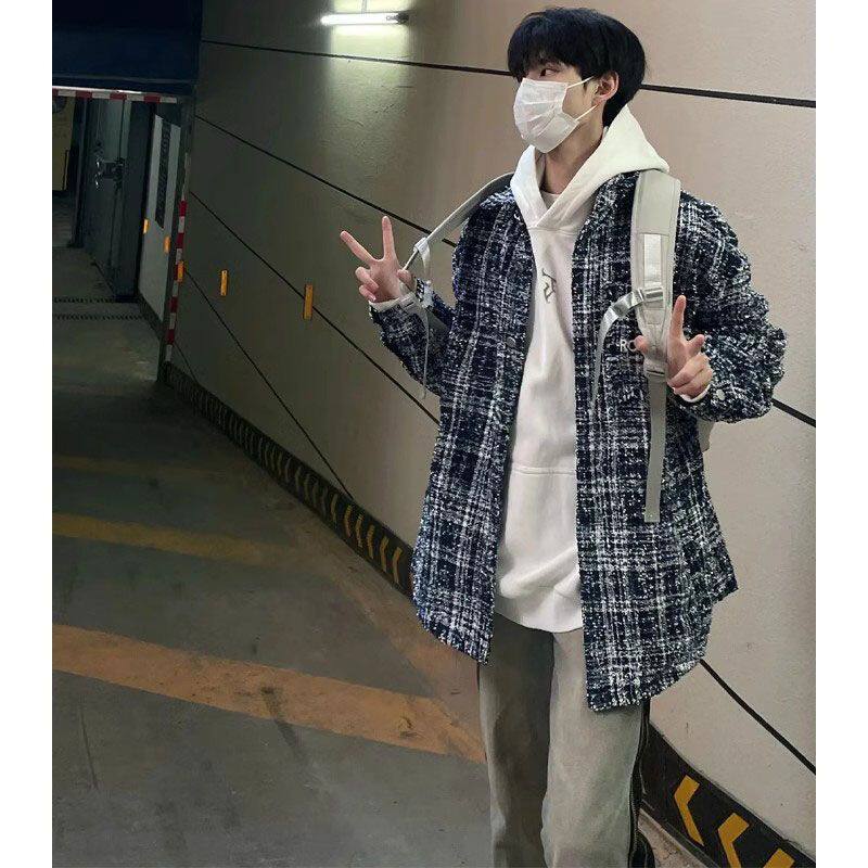 美式复古小香风格子棒球服春秋