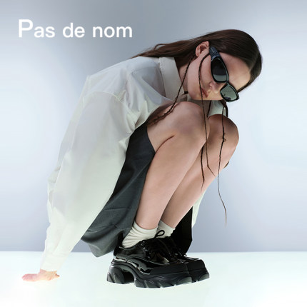Pas de nom「未来世界」牛漆皮增高厚底系带小皮鞋休闲德比西装鞋