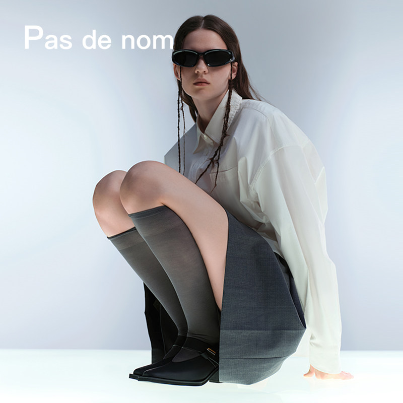 Pas de nom原创设计师复古一字带手工时髦异型底玛丽珍粗跟单鞋女