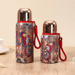 新款高颜值复古国潮316不锈钢保温便携户外运动水杯