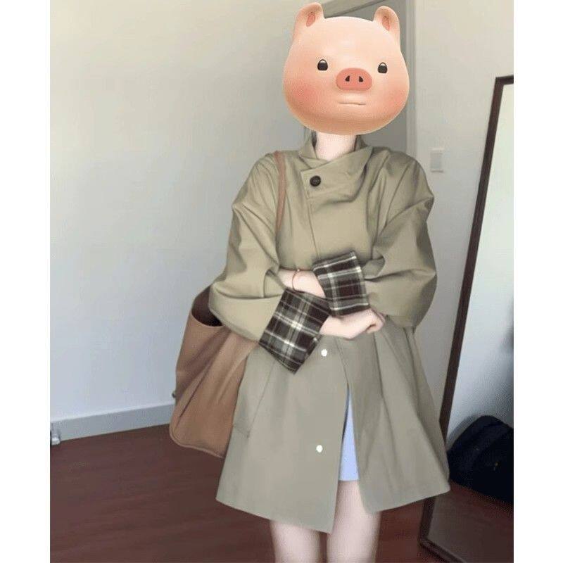 设计感小个子风衣外套薄款2025新款春爆款韩系初秋季女士短外套