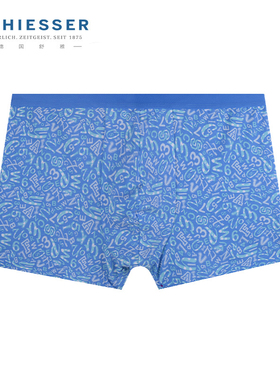 德国舒雅内裤男士 21071T舒美棉纯棉柔软透气印花短裤中腰平角裤