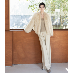 女 拖地阔腿休闲裤 SerioLudere蛋仔很懒 2色高腰时髦百搭直筒皮裤