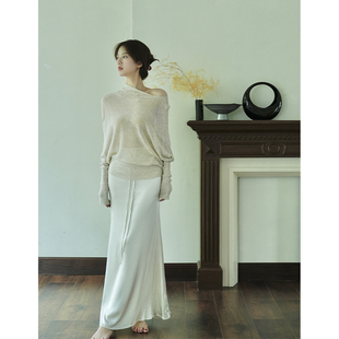 SerioLudere蛋仔很懒 强推！光泽感缎面醋酸绑带松紧腰包臀半身裙