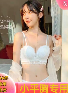 特价1/2半杯AA杯小平胸专用聚拢文胸2.5CM中厚少女A白色不空内衣