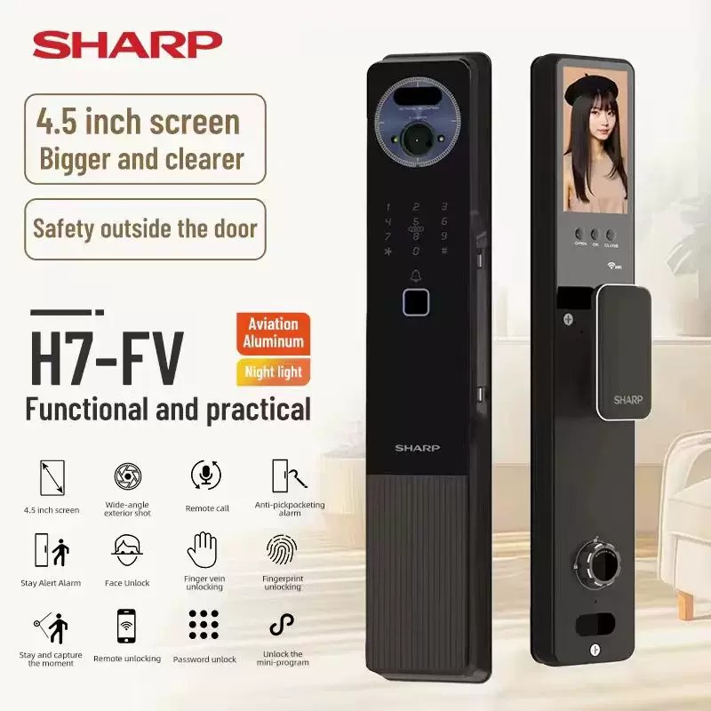 夏普 SHARP 智能门锁 H5/H4/H7/S5/S7 家用指纹密码防盗智能锁