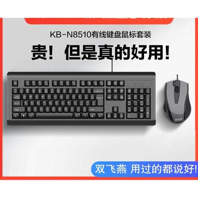 双飞燕人体工学有线键盘鼠标套装