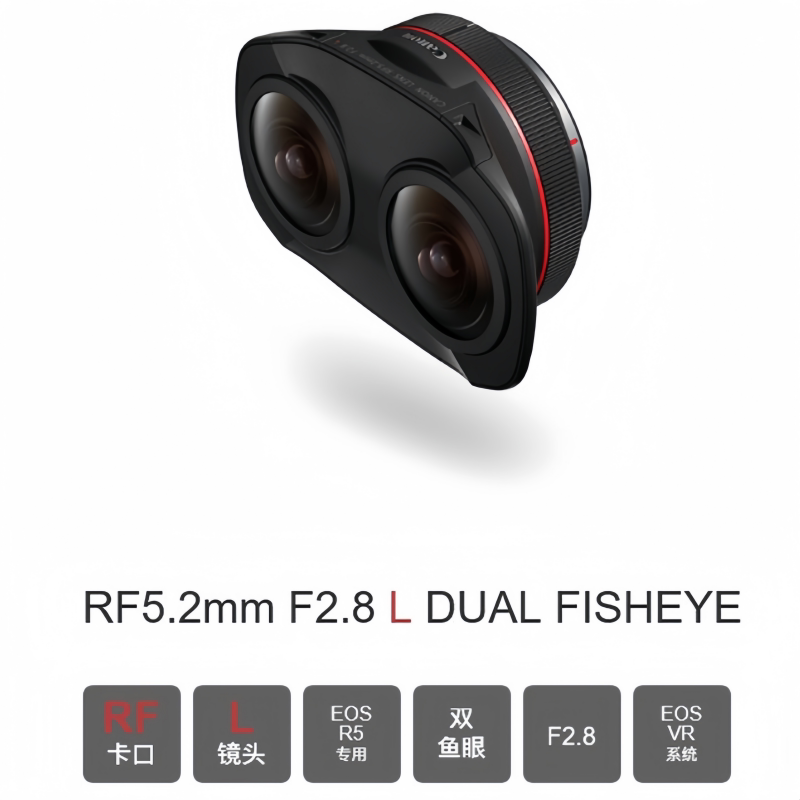 双鱼眼全画幅微单镜头R5VR镜头