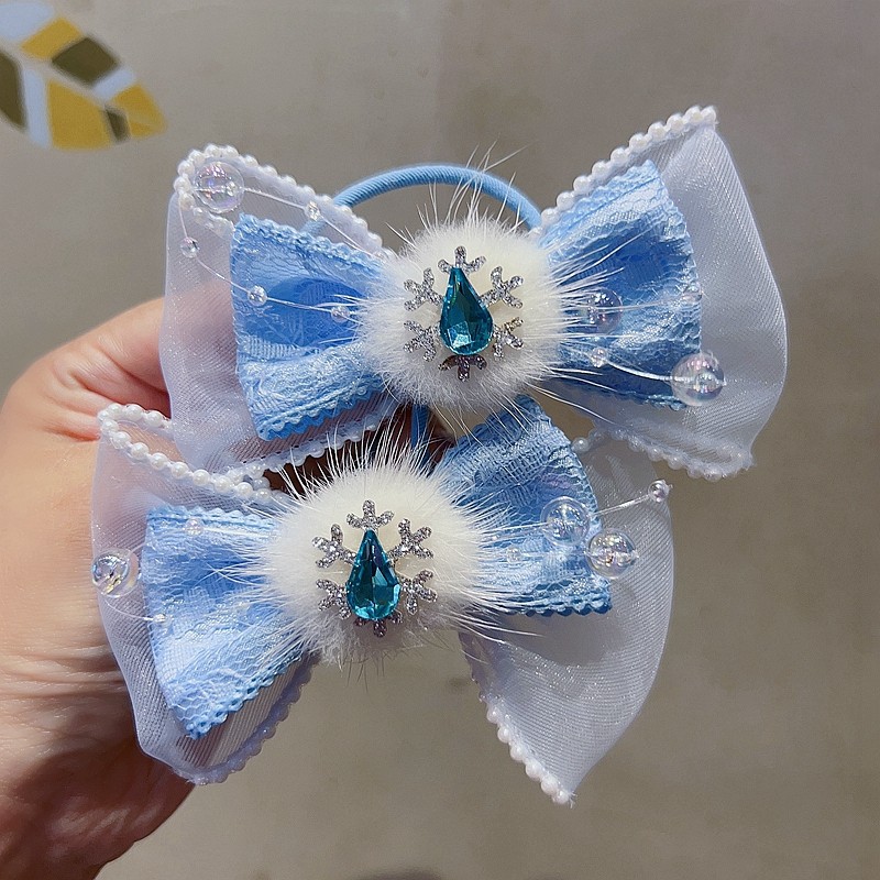 蓝色蕾丝蝴蝶结儿童发夹仙气羽毛女宝宝边夹公主亮钻发绳顶夹发饰,童装/婴儿装/亲子装,发饰,淘宝优惠券,粉丝福利购,淘宝优惠卷