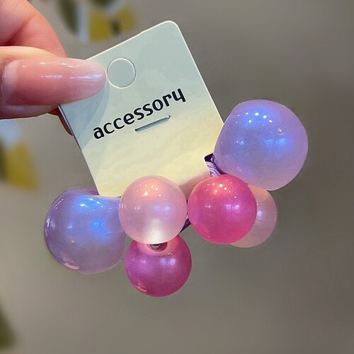 韩国进口儿童公主泡泡彩虹球发绳