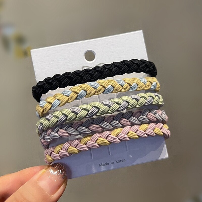 糖果彩色编织基础款儿童发圈高弹不伤发头绳女宝宝橡皮筋简约头绳