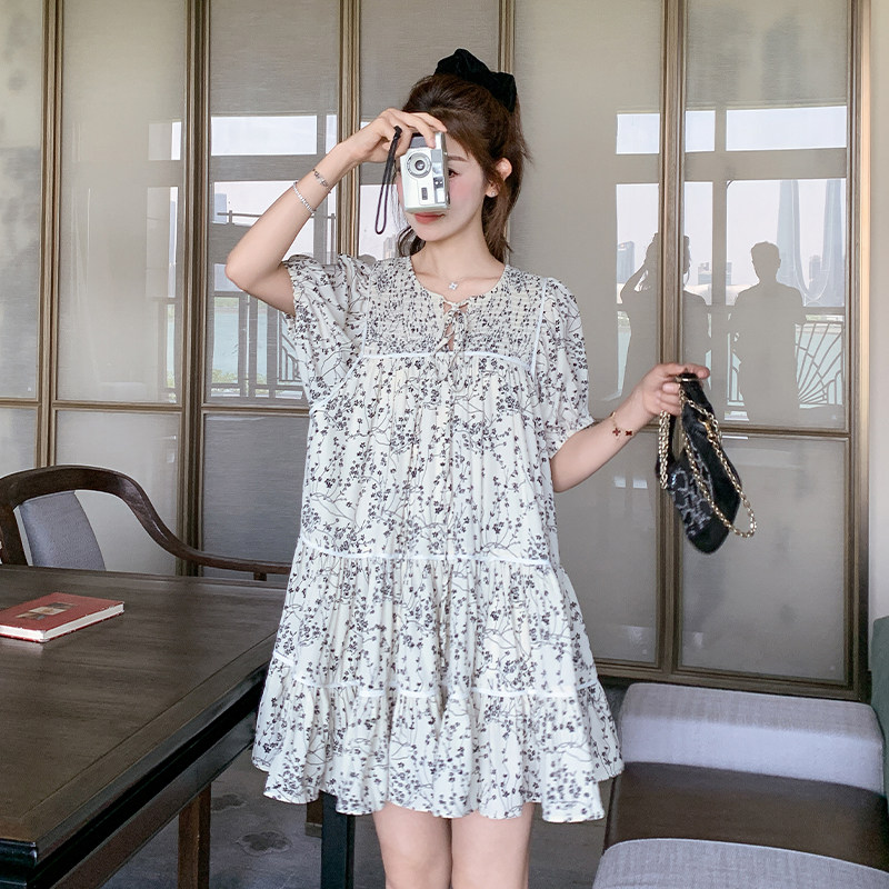 小个子独特漂亮娃娃裙女2025新款夏日清纯系海边度假风碎花连衣裙,女装连衣裙,2D109