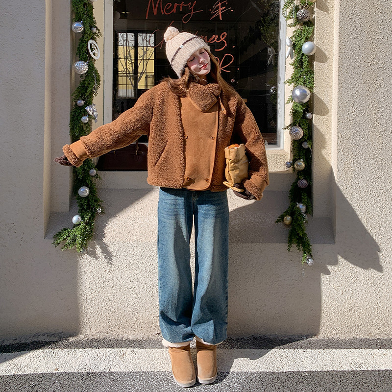 大货已出皮毛一体短外套9203/P195/K298,女装短外套,2D109