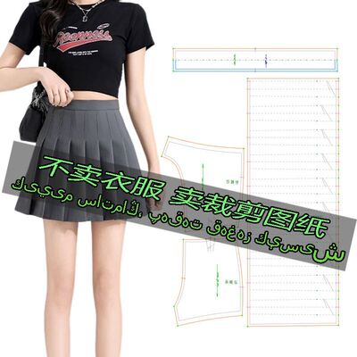 B10服装裁剪纸样图半身