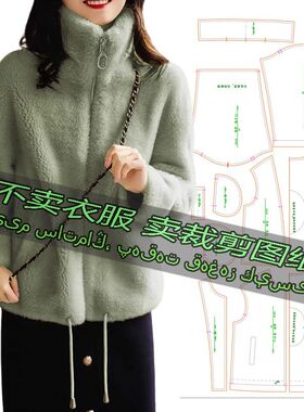 C191服装裁剪纸样图纸 宽松加厚新款外套女百搭高领拉链卫衣外套
