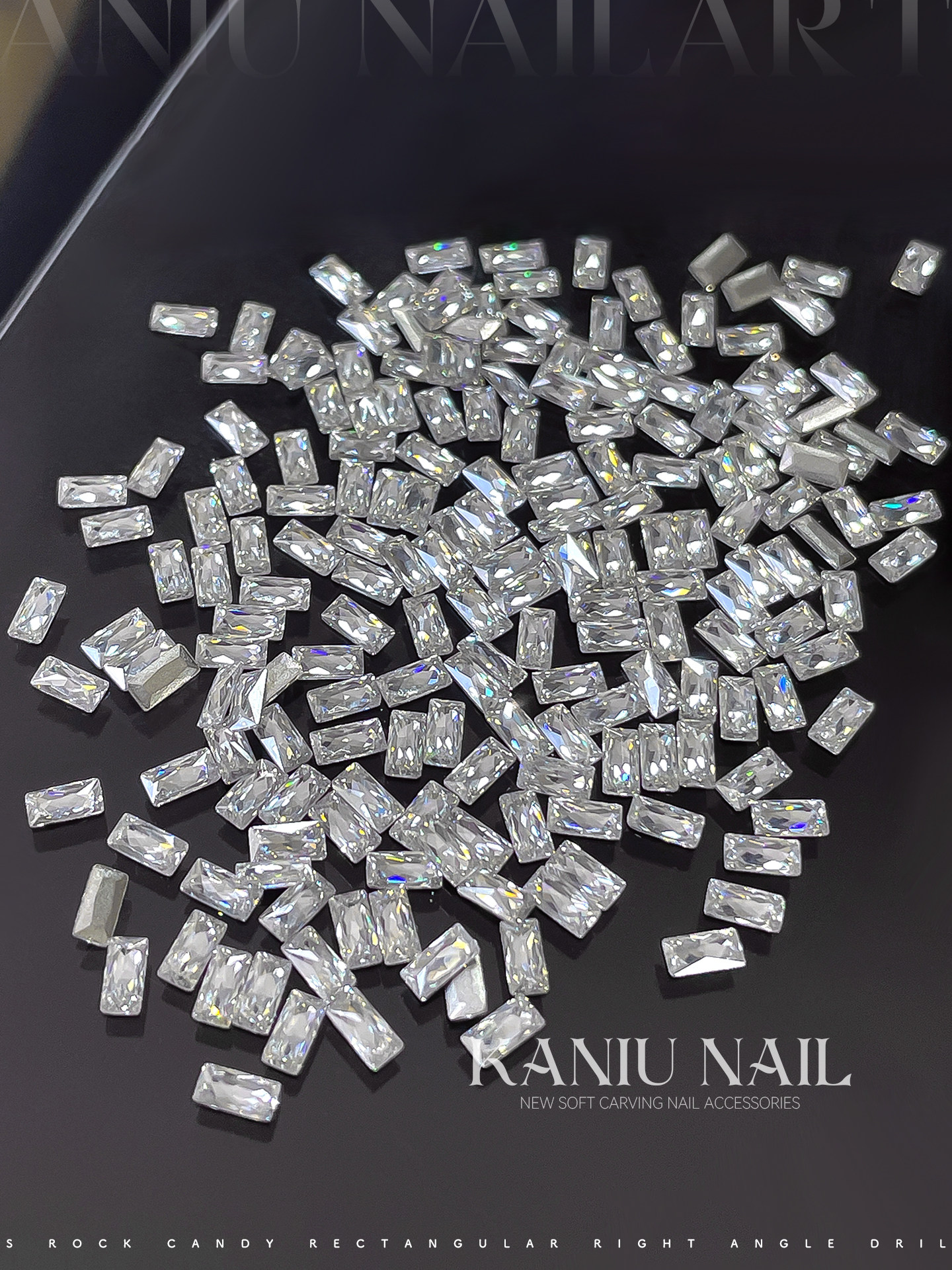 Silver Nail Art Rhinestones 5A K9 Crystal Long Strip - Product image 4