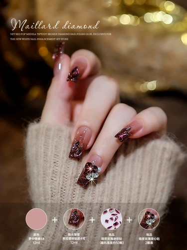 Бриллиантовый декор для маникюра с розой в составе для ногтей, ювелирное украшение, аксессуар