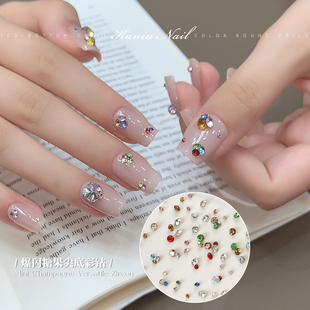 饰品 彩色百搭迷你立体堆堆钻爆闪指甲装 糖果尖底钻美甲新款 混装