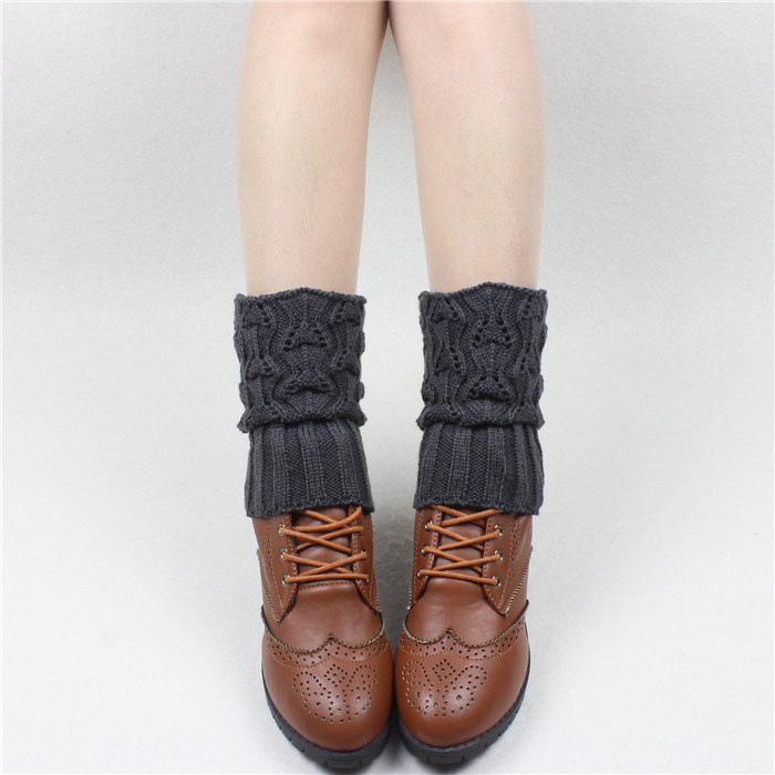 秋冬袜套韩版潮女镂空提花护腿套短款靴套韩国百搭日系毛线鞋套