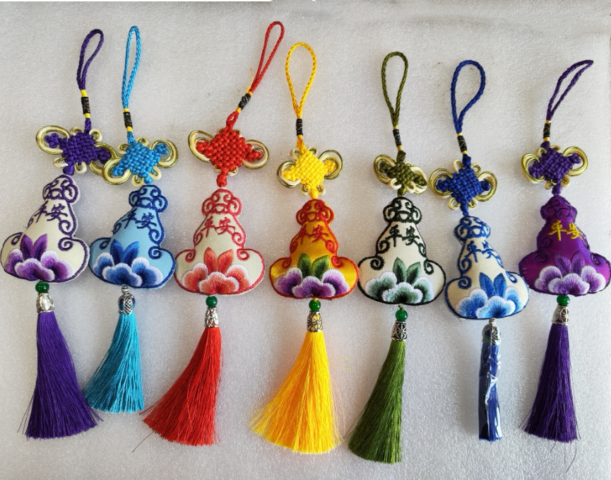 包邮庆阳双面刺绣香包平安葫芦挂件挂饰车挂包包挂饰民间手工艺品