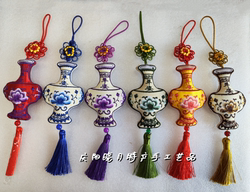 庆阳香包双面刺绣手工艺品平安如意花瓶挂件传统挂饰品配饰中国风