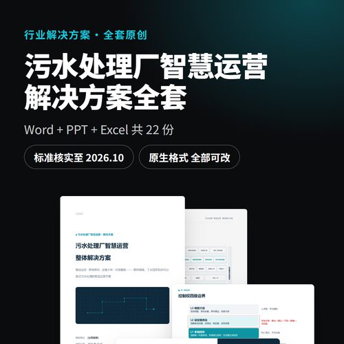 污水处理厂智慧运营方案全套 Word PPT 投标可研模板 报价表