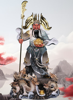 关公神像汉白玉武财帝圣