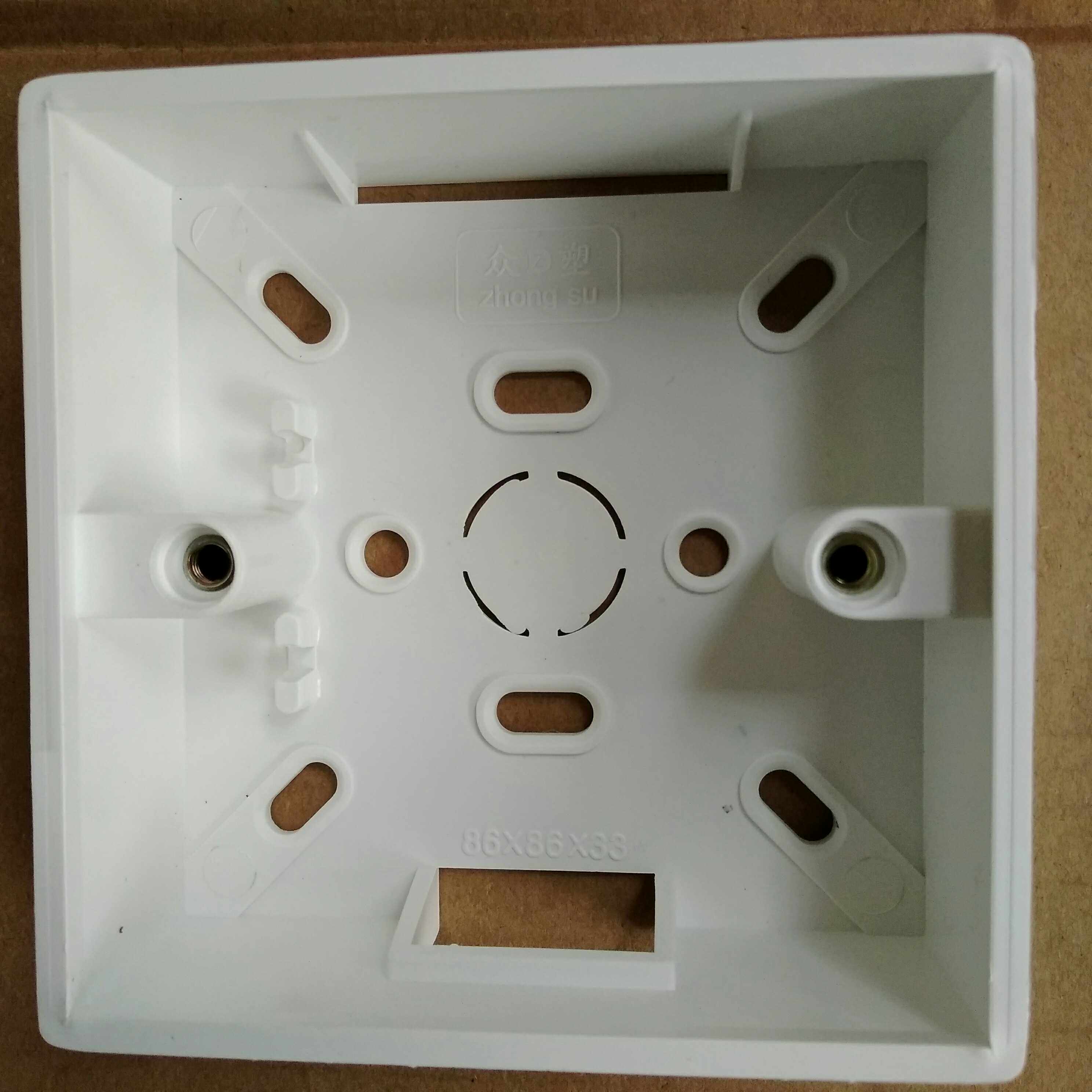 众塑线槽型底盒PVC阻燃防火86型明装开关插座底座明线底盒接线盒_虎窝淘