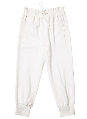 Mars Studio 舒适无束缚感~抽绳松紧收腰 时髦八分裤黑白灰卫裤